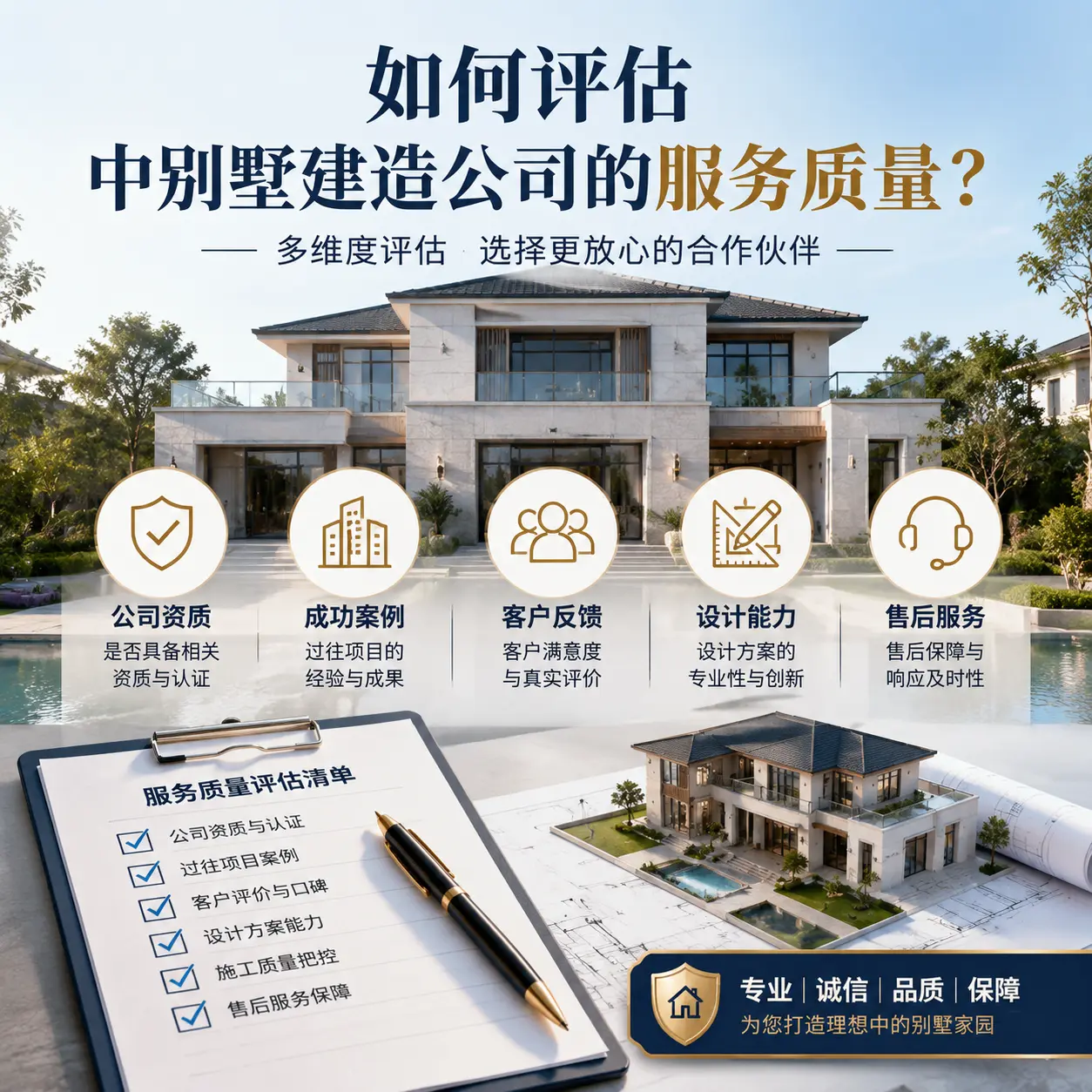 如何评估 龙里 中别墅建造公司的服务质量？